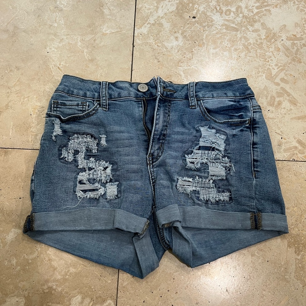 SO Blue Distressed Jean Shorts